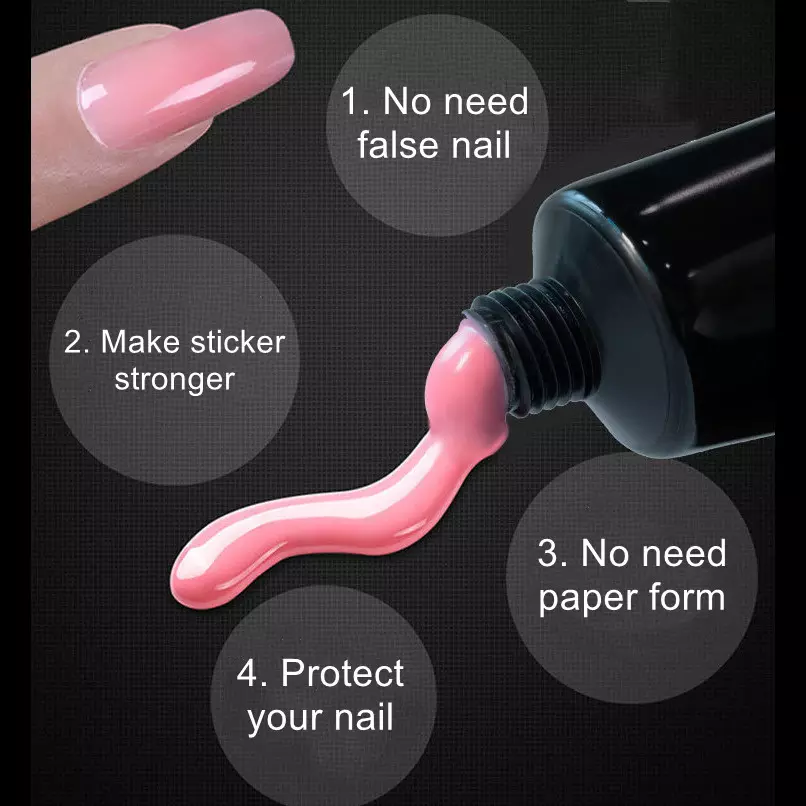 Polygel Pink Transparente Polygel-Nagelverlängerung für Nagelstudio
